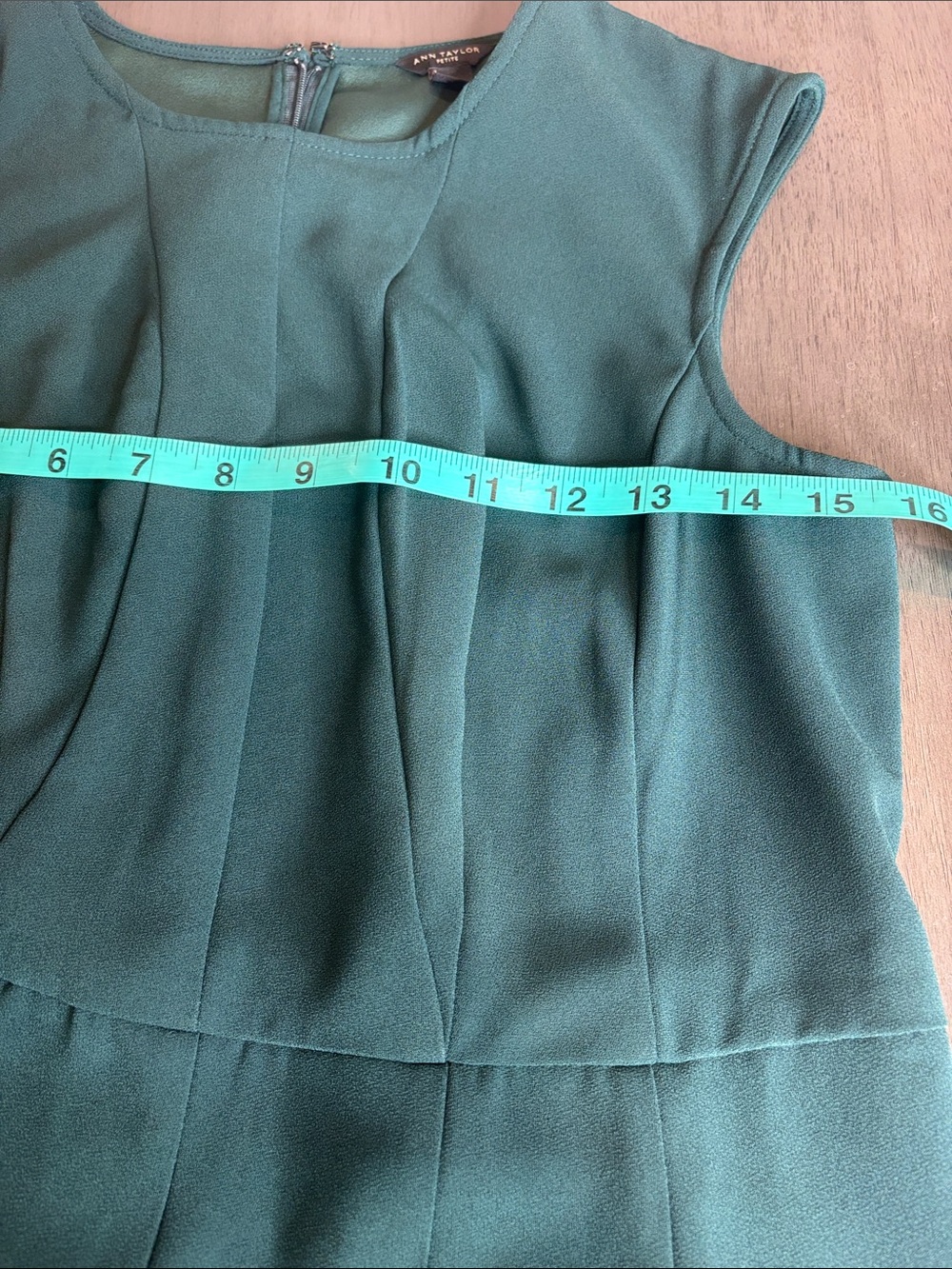 💚 Wedding Guest Party Emerald Green A-Line Dress 8P Ann Taylor Petite Flowy 💚 - Picture 4 of 9